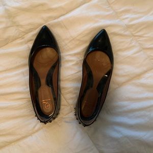 Alexander McQueen leather pointed toe stud flats